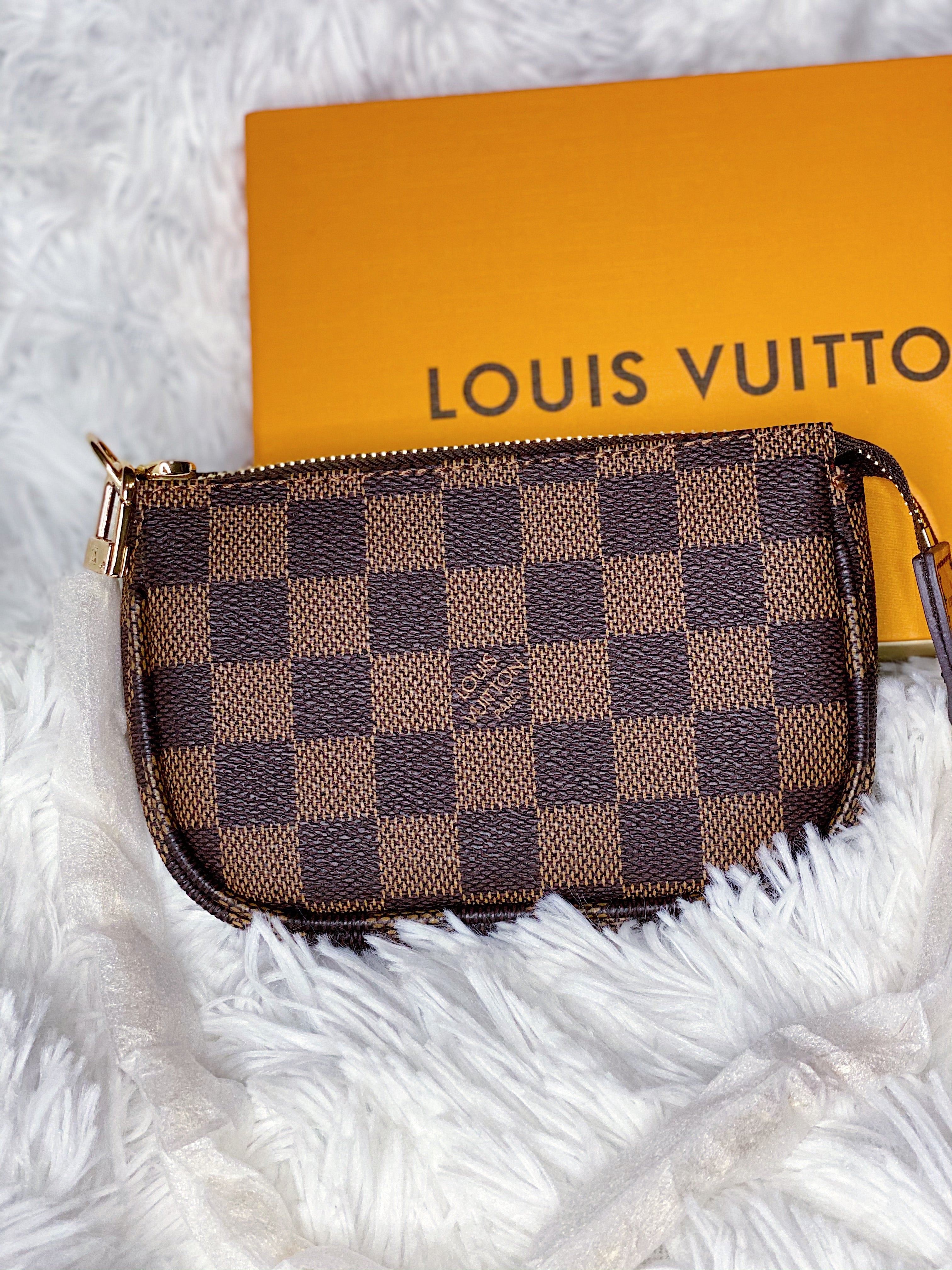 TOP Louis Vuitton LV Mini Pochette Accessories Damier Ebene