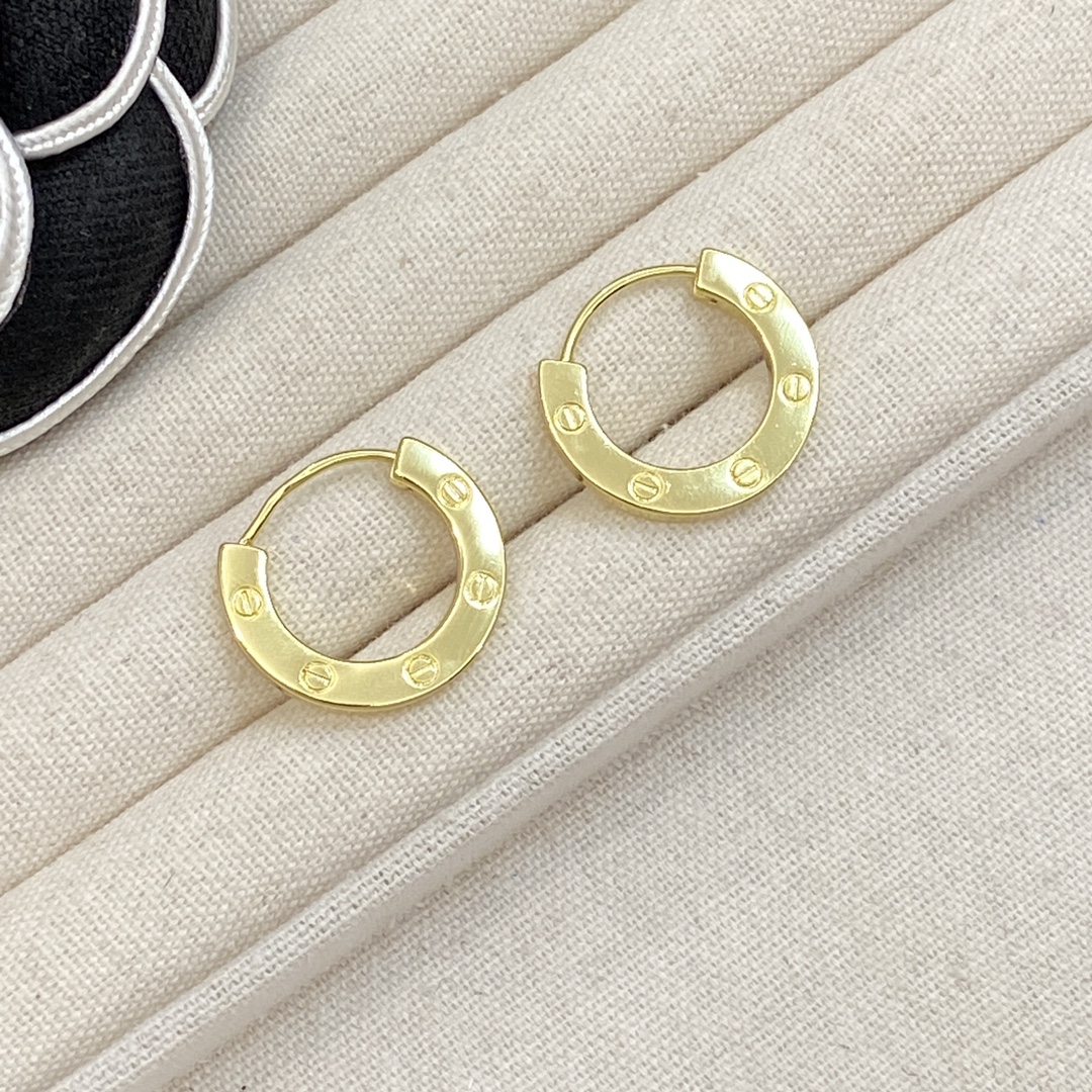 TOP Cartier Round Earrings - 3 Color