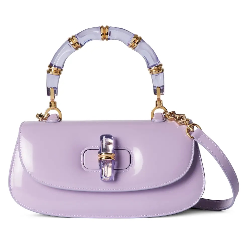 TOP GUCCI G*G Bamboo Diva Handbag 26.6*13*8cm - Purple