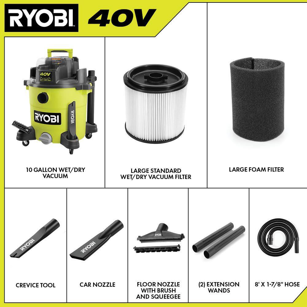 40V 10 Gal. Cordless Wet/Dry Vacuum (Tool Only)