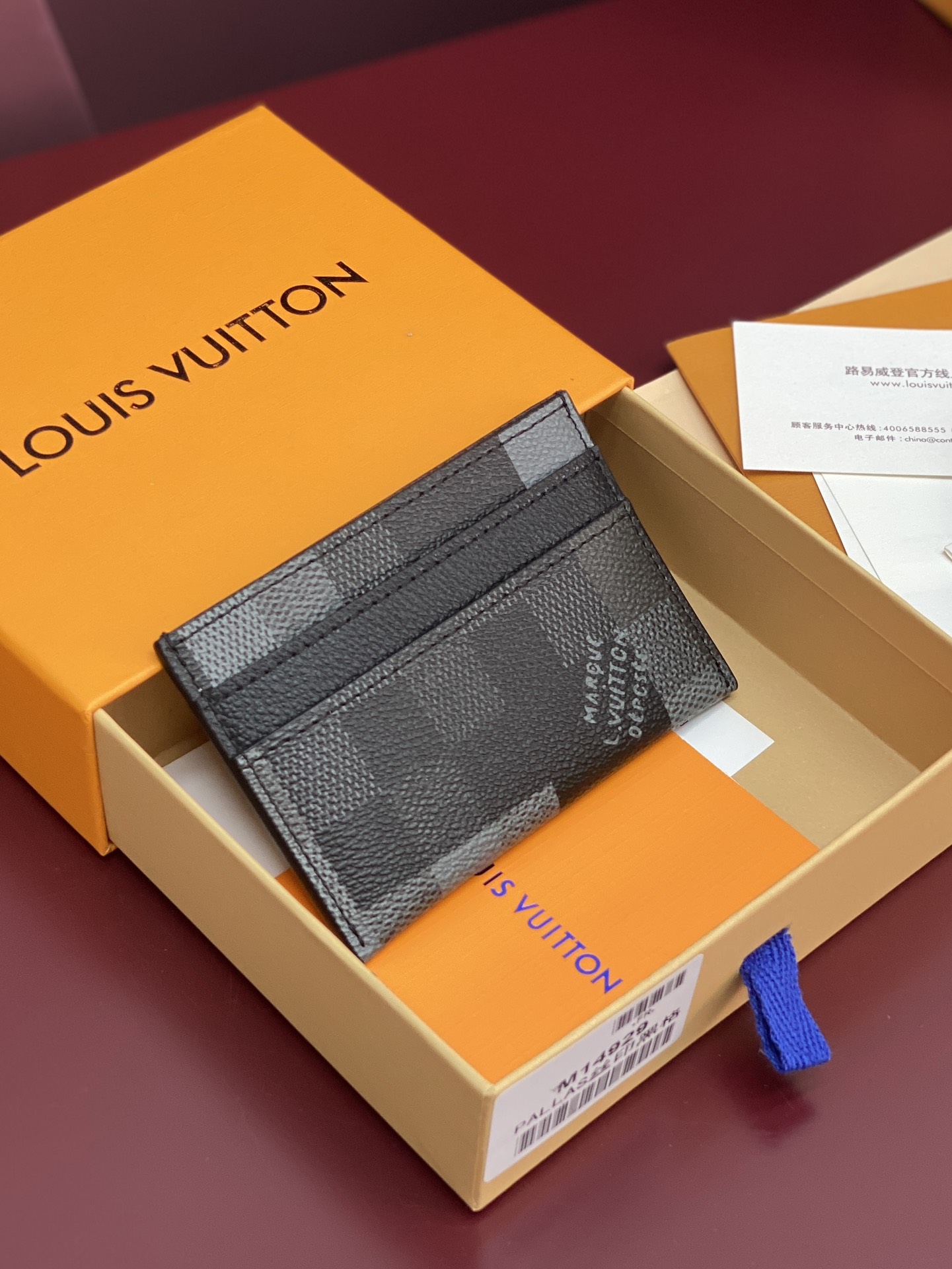 TOP Louis Vuitton LV Damier Graphite Printed Card Holder Damoflage Canvas 11x7x1.5cm - Black