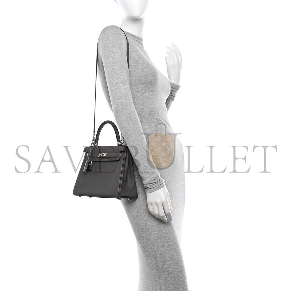 HERMÈS TOGO KELLY 25 RETOURNE ETAIN (25*17*7cm)