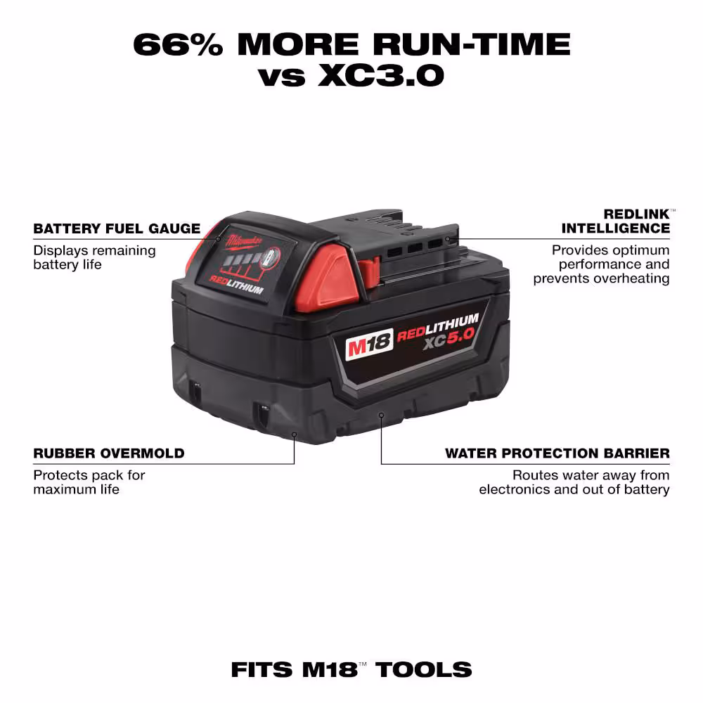 M18 18V Lithium-Ion XC Extended Capacity Battery Pack 5.0Ah (10-Pack)