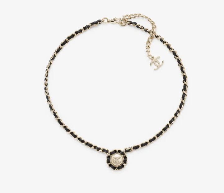 TOP CHANEL Long Necklace - Gold and Black