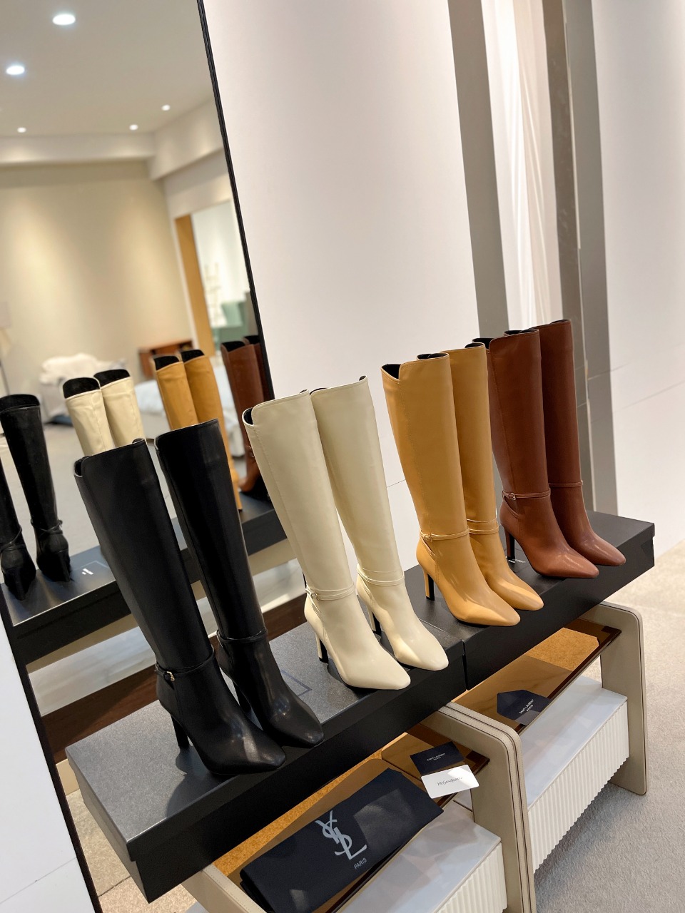 TOP Yves Saint Laurent YSL 10.5cm High Heel Calfskin Boots - 4 Colors