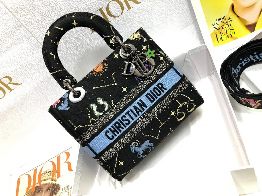 TOP Christian Dior Lady Christian Dior Bag D-Lite Pixel Zodiac - Black