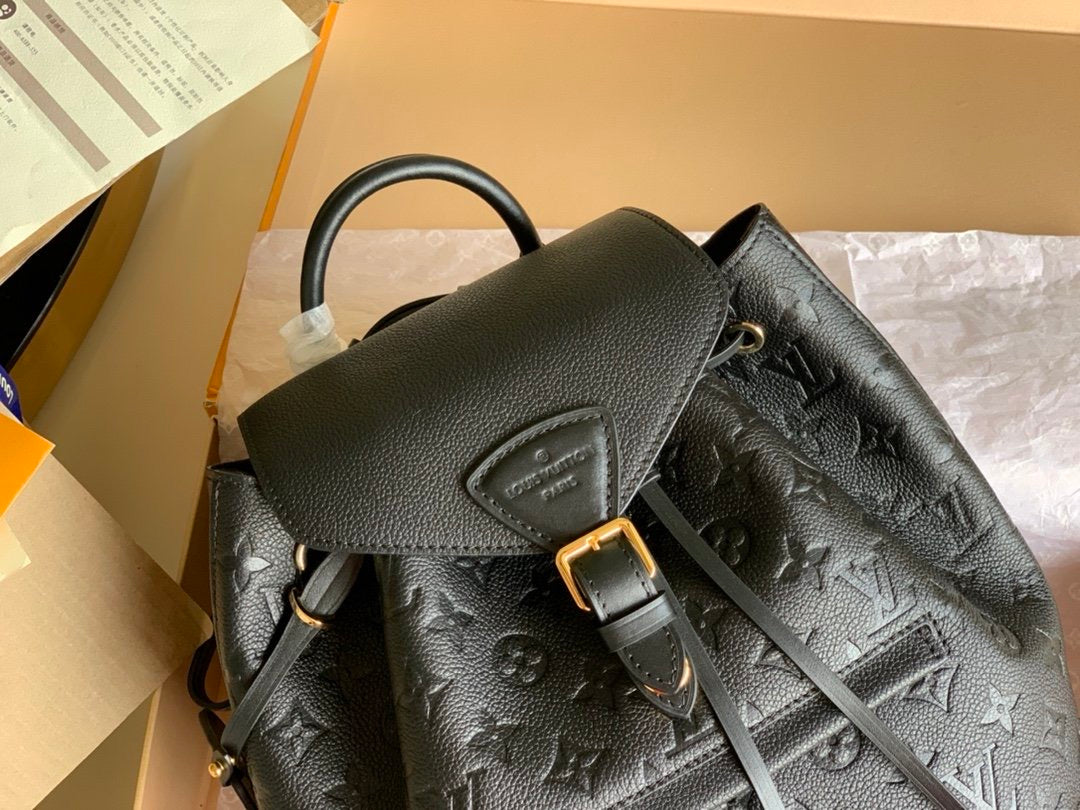TOP Louis Vuitton LV L*V Backpack Montsouris Monogram Empreinte PM 17×20×10CM - BLACK