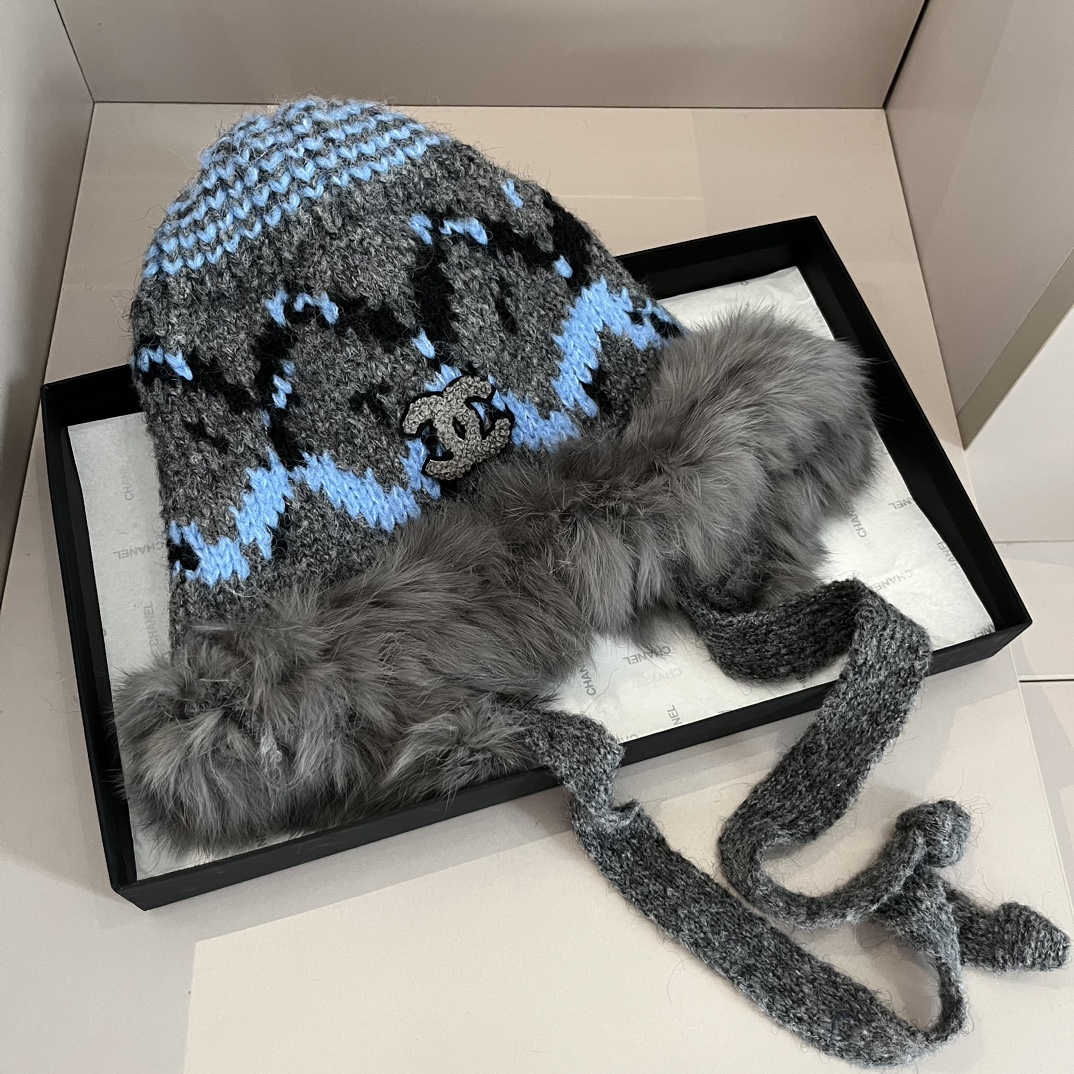TOP CHANEL Rabbit Fur Hat - 2 Colors