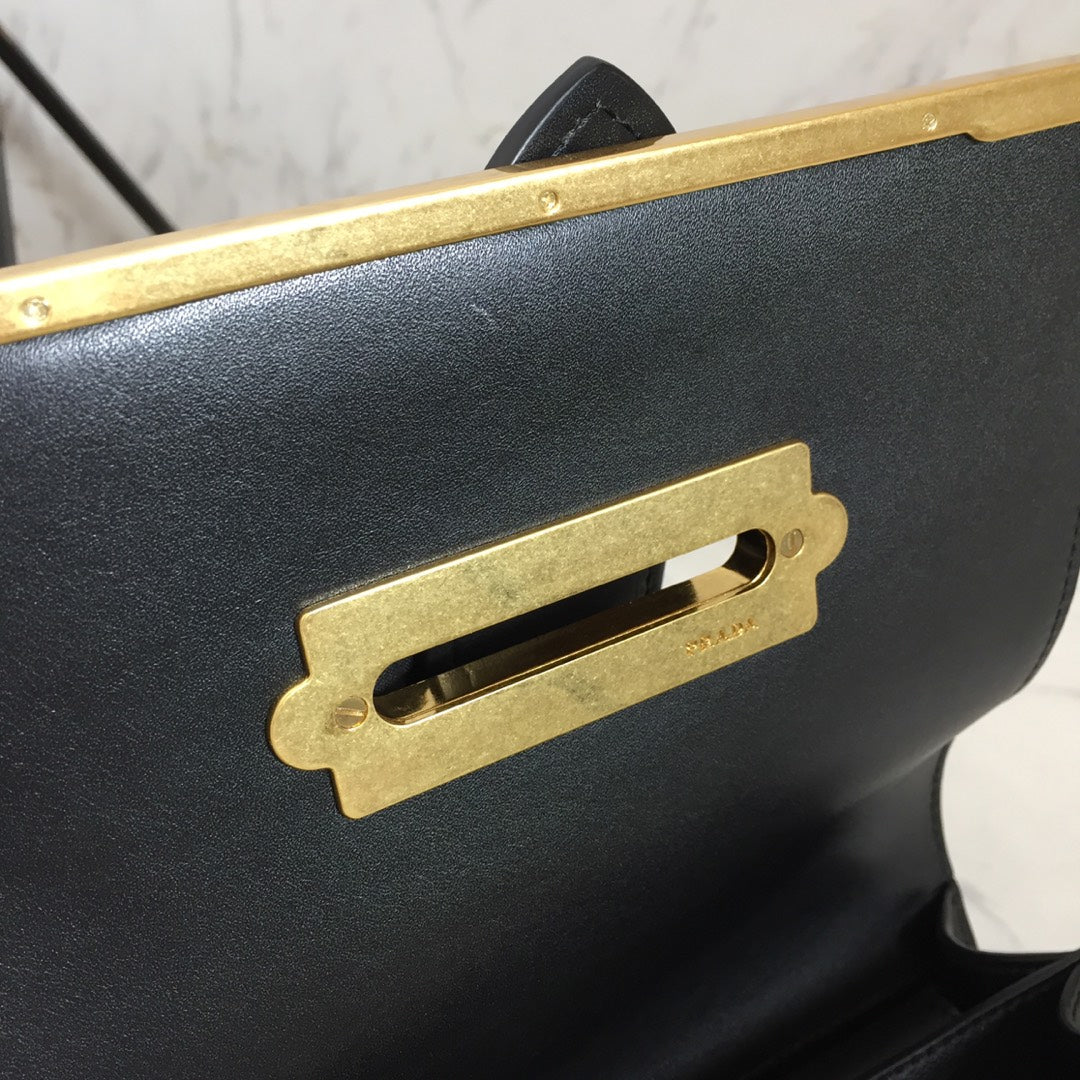 TOP PRADA Cahier Leather Bag - Black