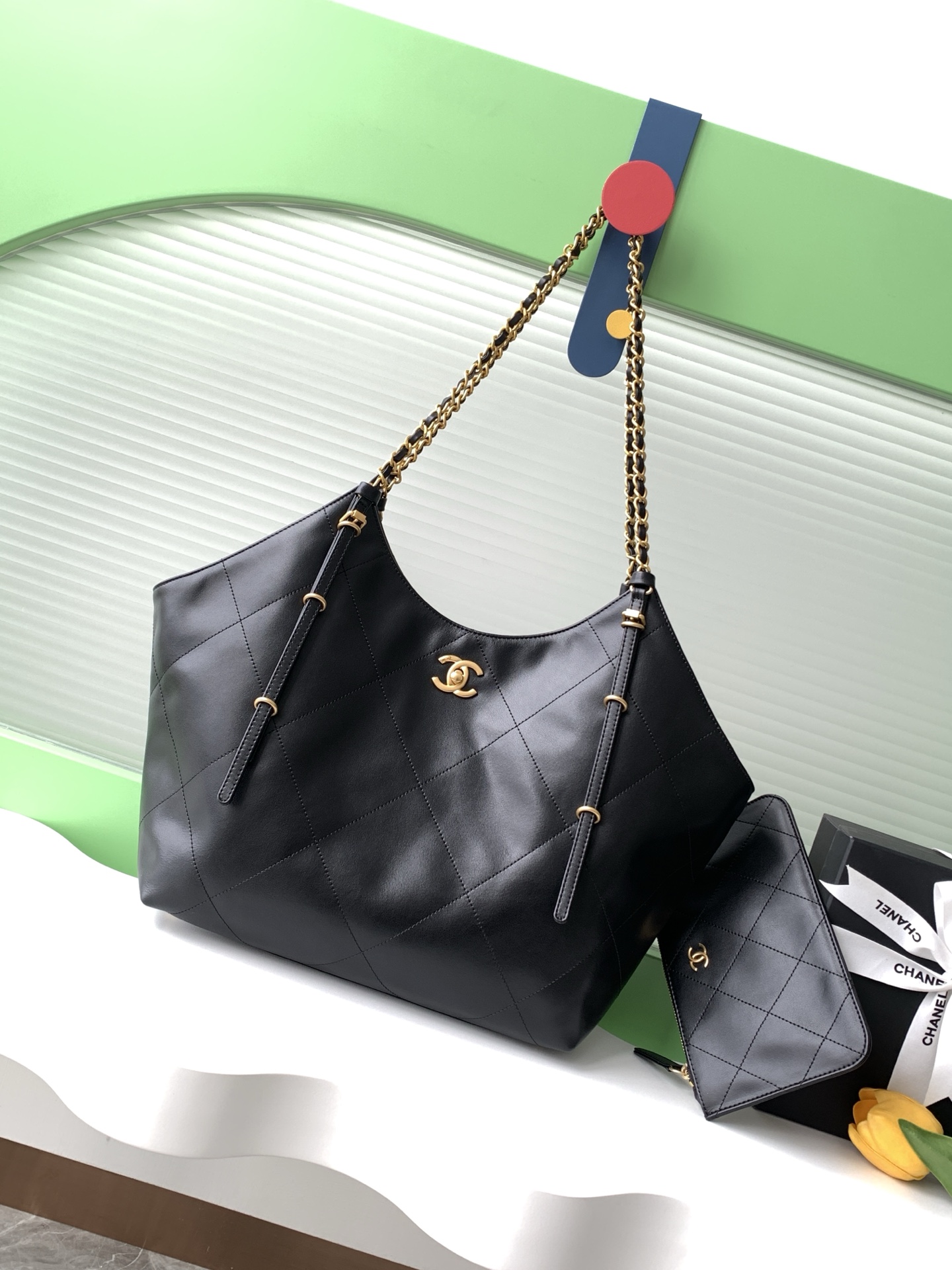 TOP CHANEL Tote Bag Cowhide 47*31*11cm/59*36*13cm - Black&GHW