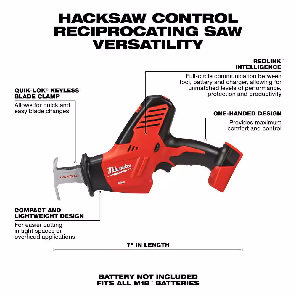 M18 18V Lithium-Ion Cordless HACKZALL Reciprocating Saw (Tool-Only)