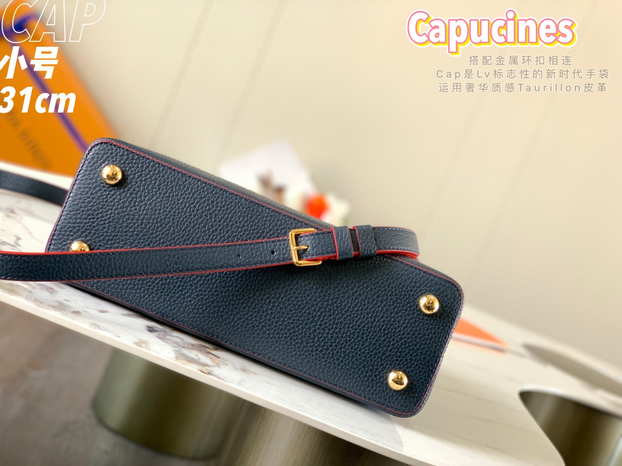 TOP Louis Vuitton LV Capucines MM 31x20x11cm  - Navy