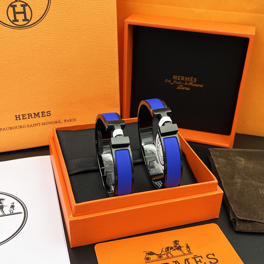 TOP HERMES H Logo Bracelet - 11 Colors