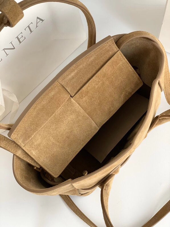 TOP Bottega Veneta BV Mini Arco 29 Sude Bag - Brown