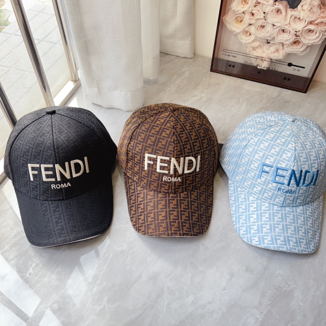 TOP FENDI Double F Vintage Patchwork Baseball Cap - 3 Colors