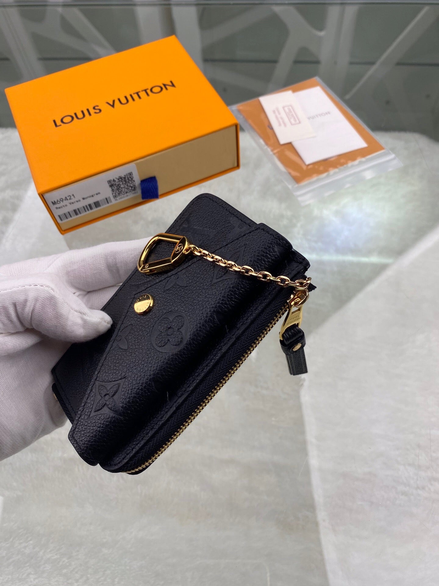 TOP Louis Vuitton LV LV Compact Empreinte Wallet - Black