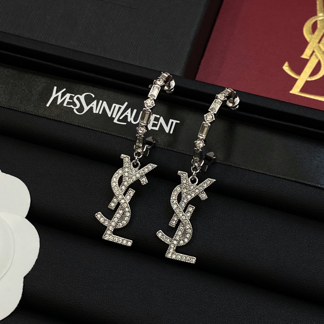 TOP Yves Saint Laurent YSL Earrings - Silver