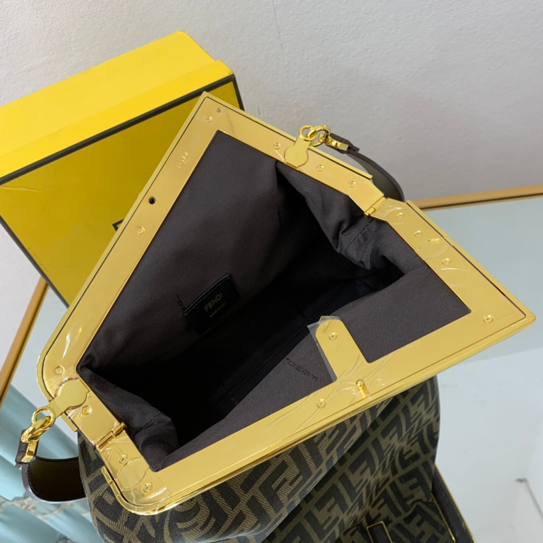 TOP FENDI FENDI First Canvas Medium Shoulder Bag