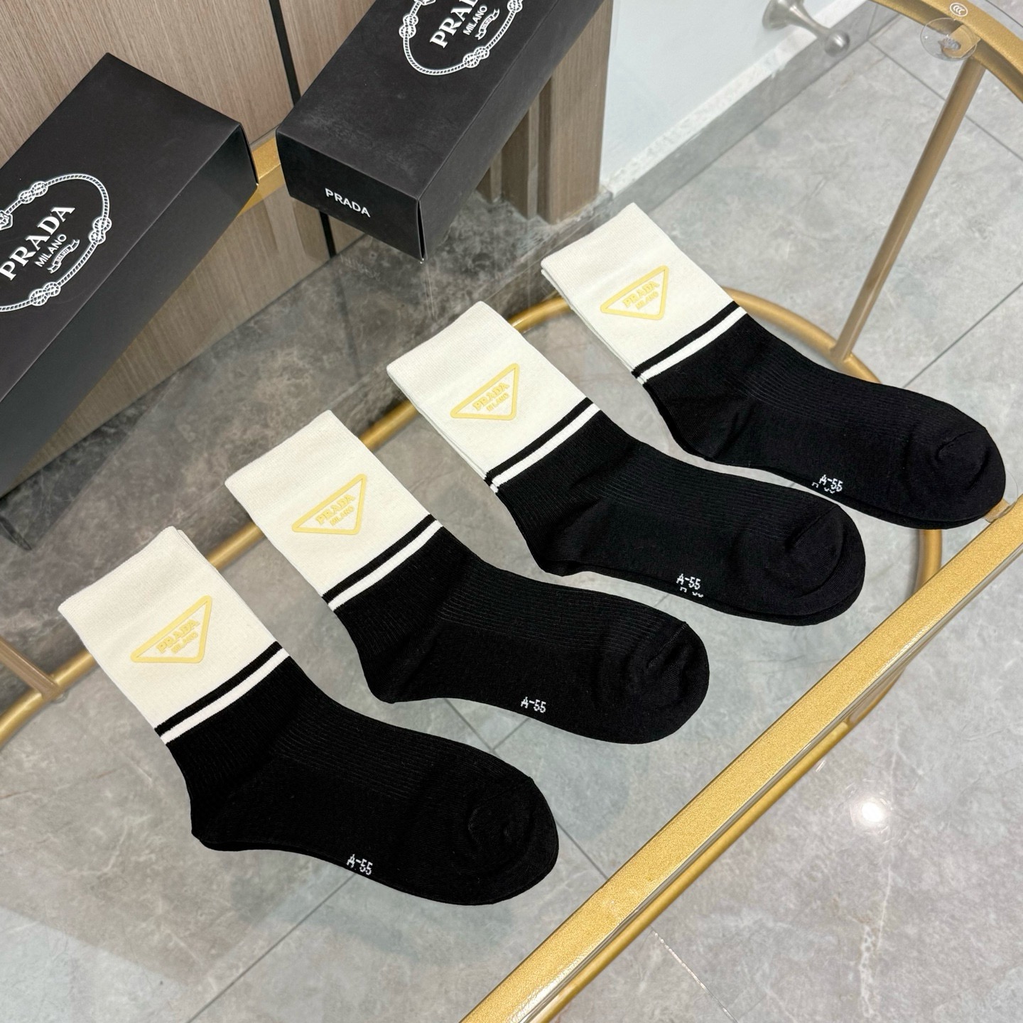 TOP PRADA Socks - 4 Pieces as a Set