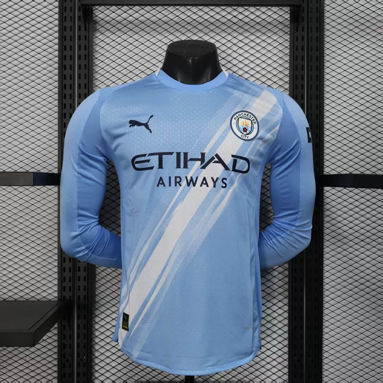 2025/2026 Player Version Long Sleeve Manchester City Home Football Shirt 1:1 Thai Quality