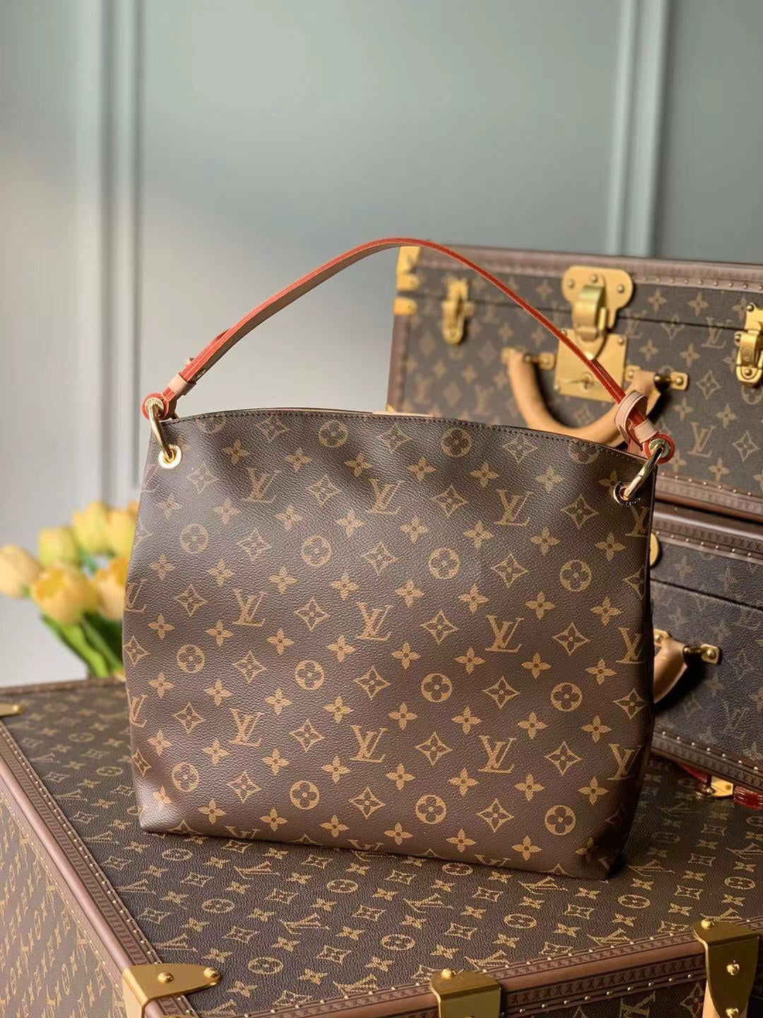 TOP Louis Vuitton LV  Graceful PM Monogram Bag 35x30x11cm - Pink