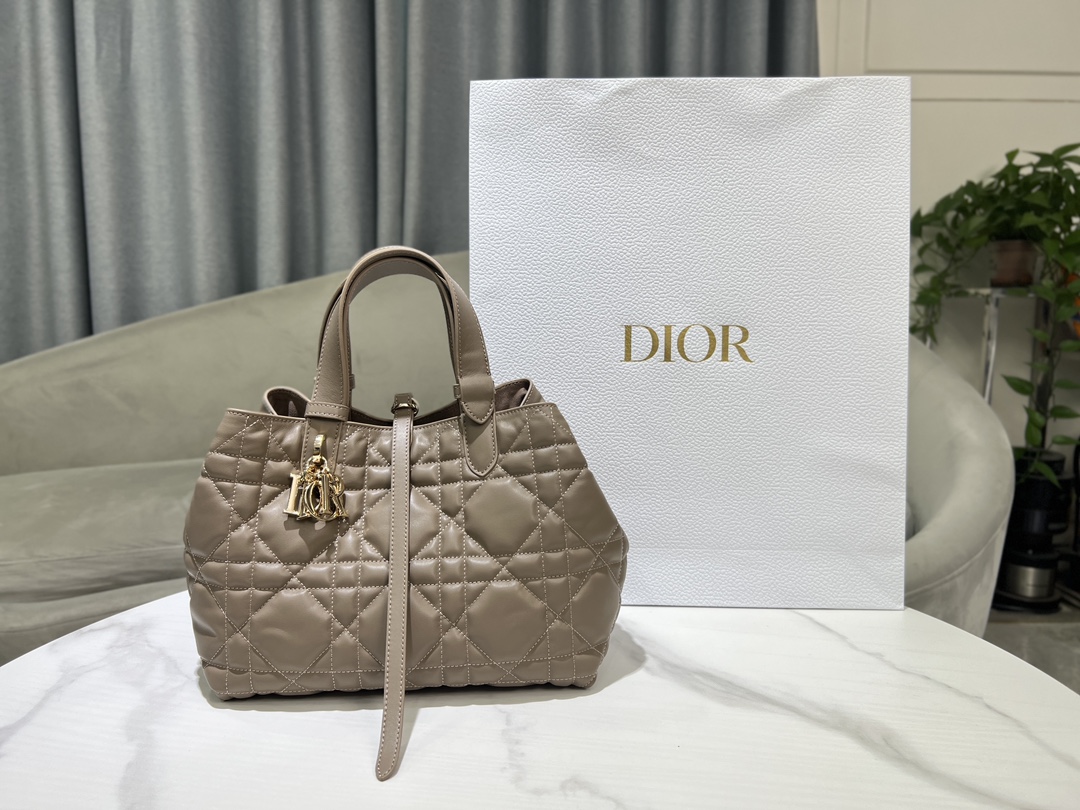 TOP Christian Dior Large Toujours Handbag Calfskin 28.5x19x21.5cm - CD Lock Letter D Knob