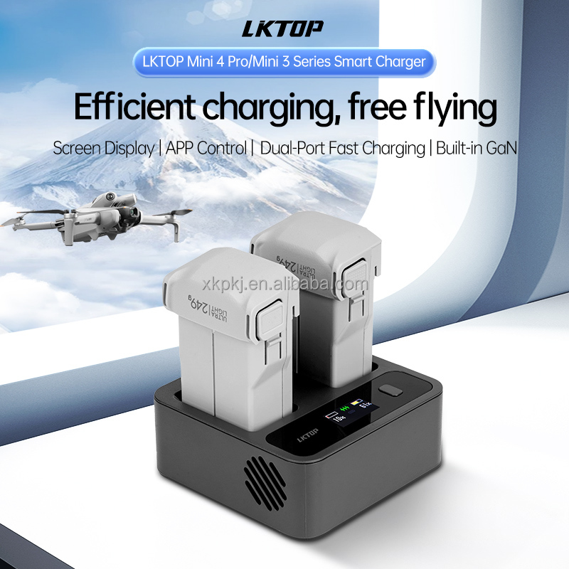 LKTOP Charging Hub for Mini 4 Pro Mini 3 Series Intelligent Charger with Digital Display Compatible with DJI Drones