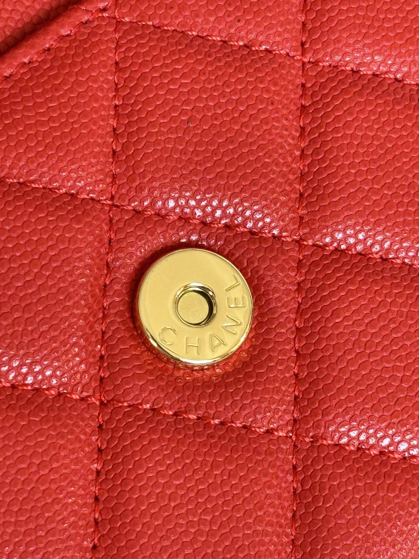 TOP CHANEL WOC Bag Caviar Leather 19CM - Red&GHW