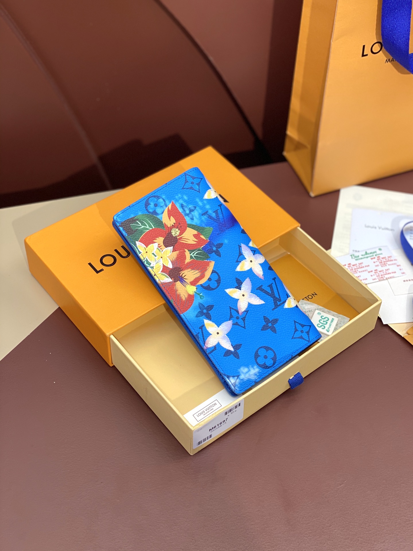 TOP Louis Vuitton LV Monogram Eclipse Wallet 19X10cm - Blue