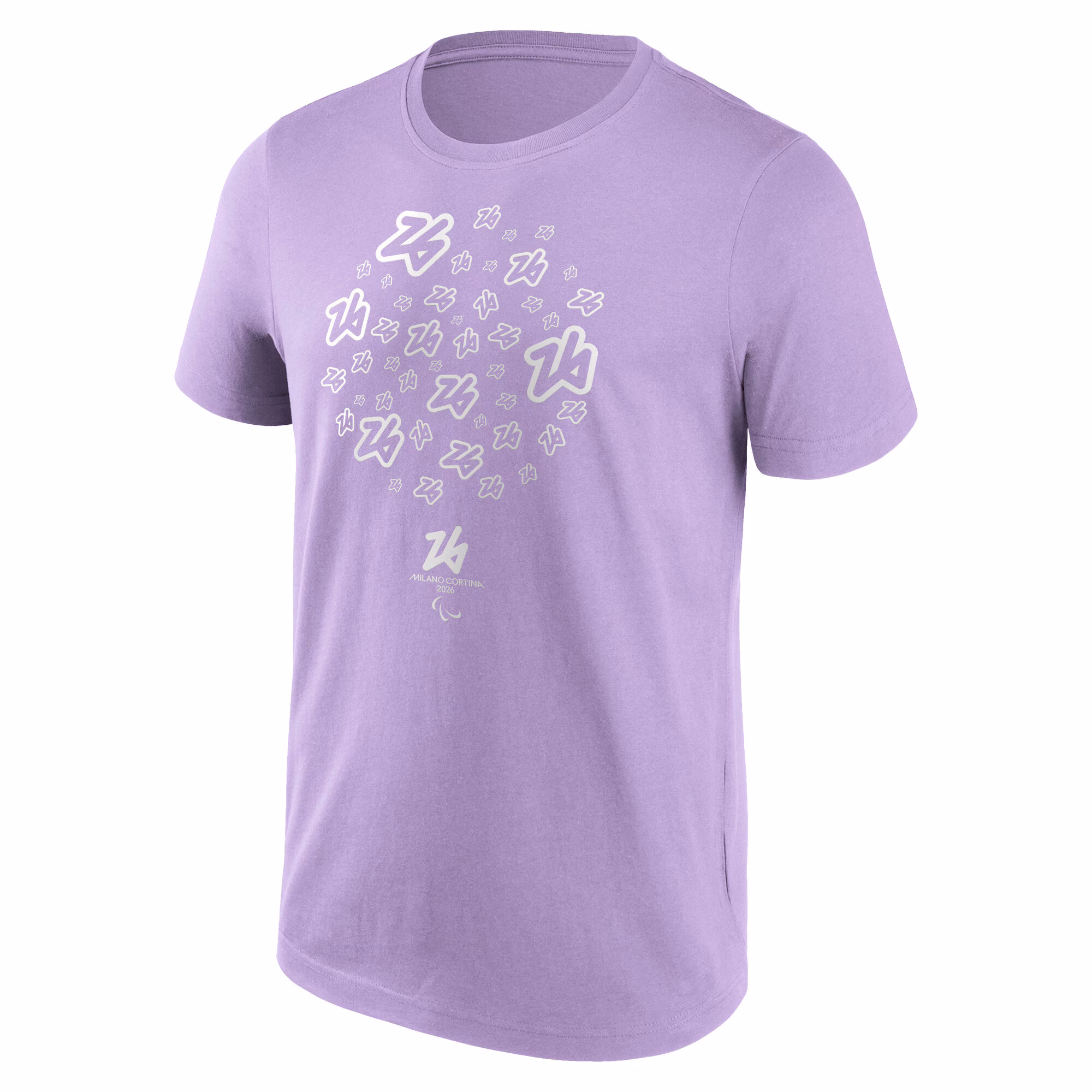 Milano Cortina 2026 Paralympics Logo Stickers Graphic T-Shirt- Purple