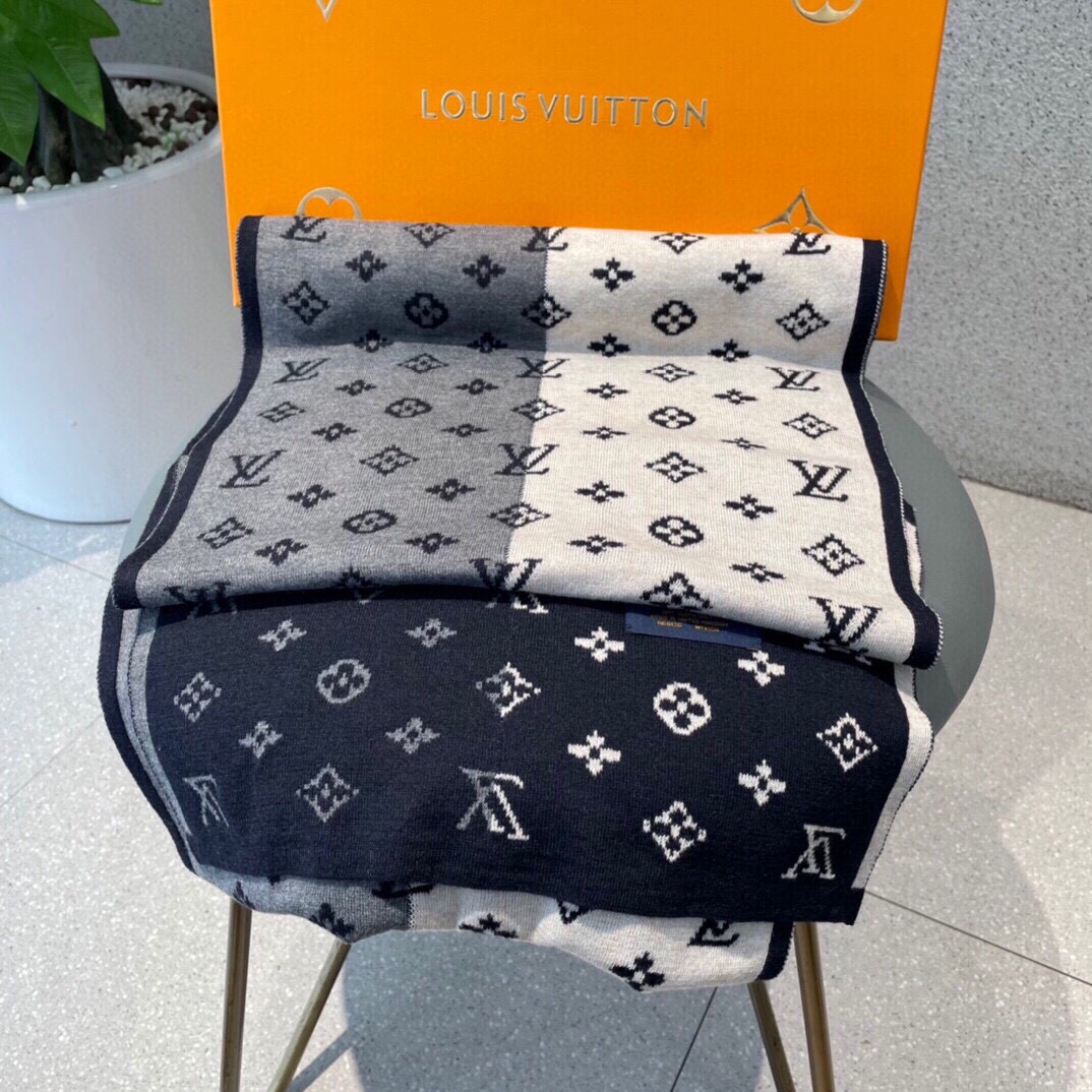 TOP Louis Vuitton LV Contrasting colors Scarf 180x32cm