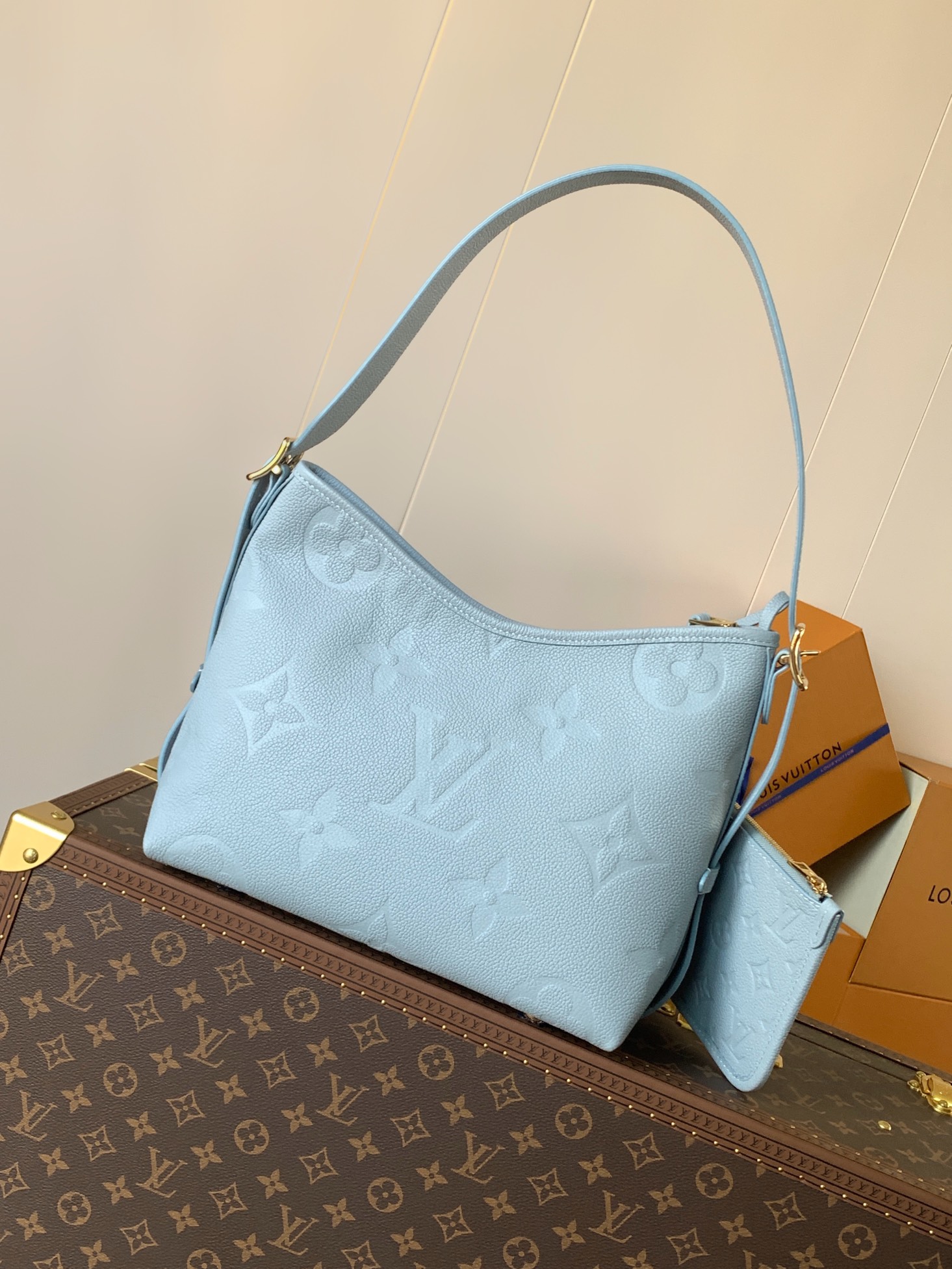 TOP Louis Vuitton LV Carryall Bag 29x24x12cm - Light Blue