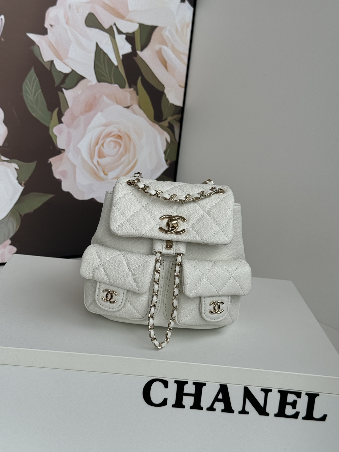 TOP CHANEL Duma Backpack Bag Lychee Pattern Cowhide 17.5x16.5x10cm/21x20x12cm - 6 Color