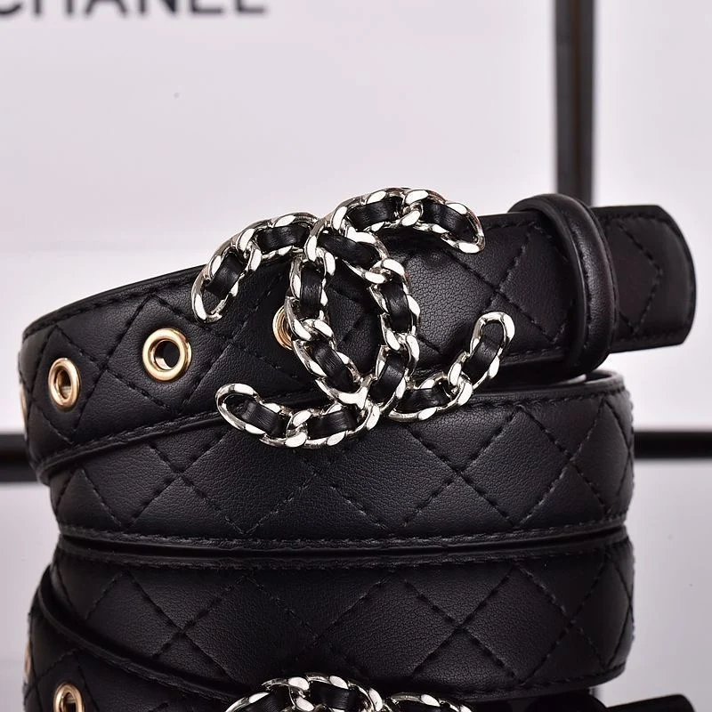 AAABELT Women Quilted Faux Leather Belt, Interwoven Chain Metal Buckle, Fashion Decor Waist Strap