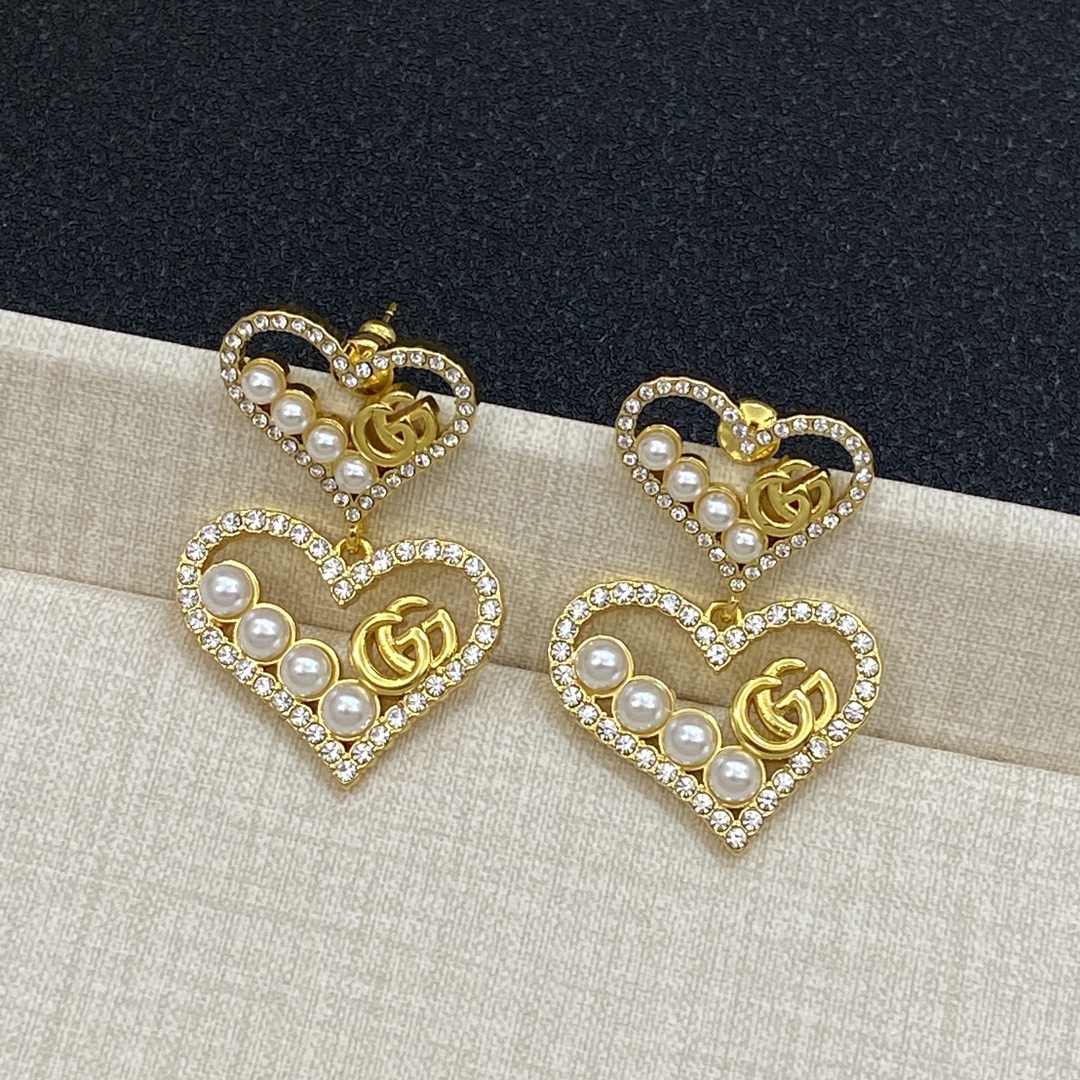 TOP GUCCI Diamonds Earrings - Silver/Gold