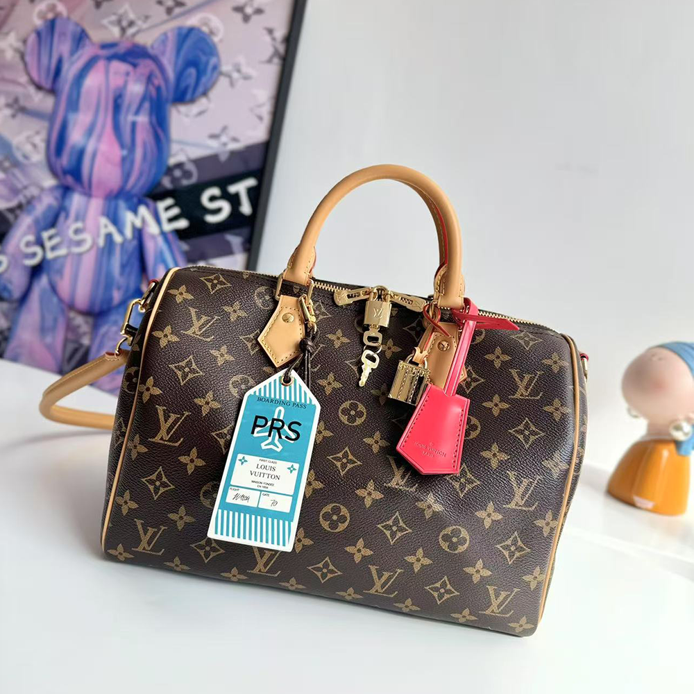 Louis Vuitton Speedy Soft 30 Crafty in Canvas with Gold-tone(Replica)