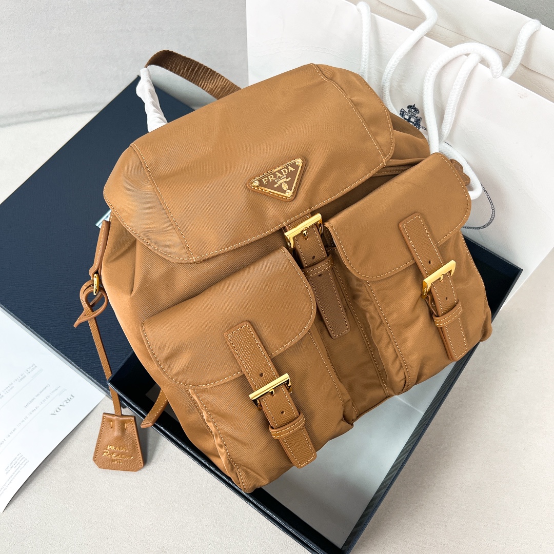 TOP PRADA Parachute Fabric Backpack 28x23.5x12cm - 4 Colour