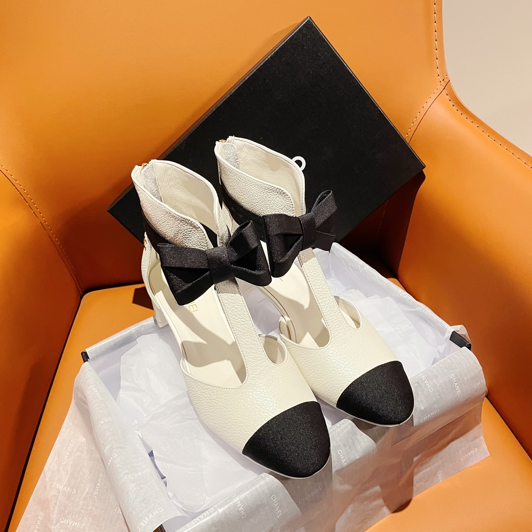 TOP CHANEL 4cm Mid Heel Platform Pumps - 4 Color