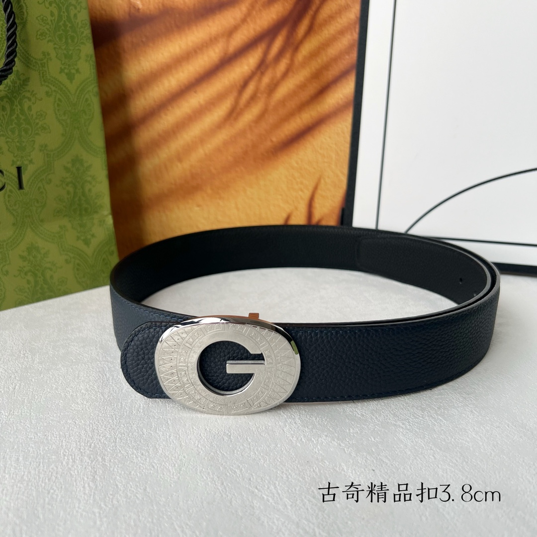 TOP GUCCI GG Reversible Belt Calfskin - 3.8cm