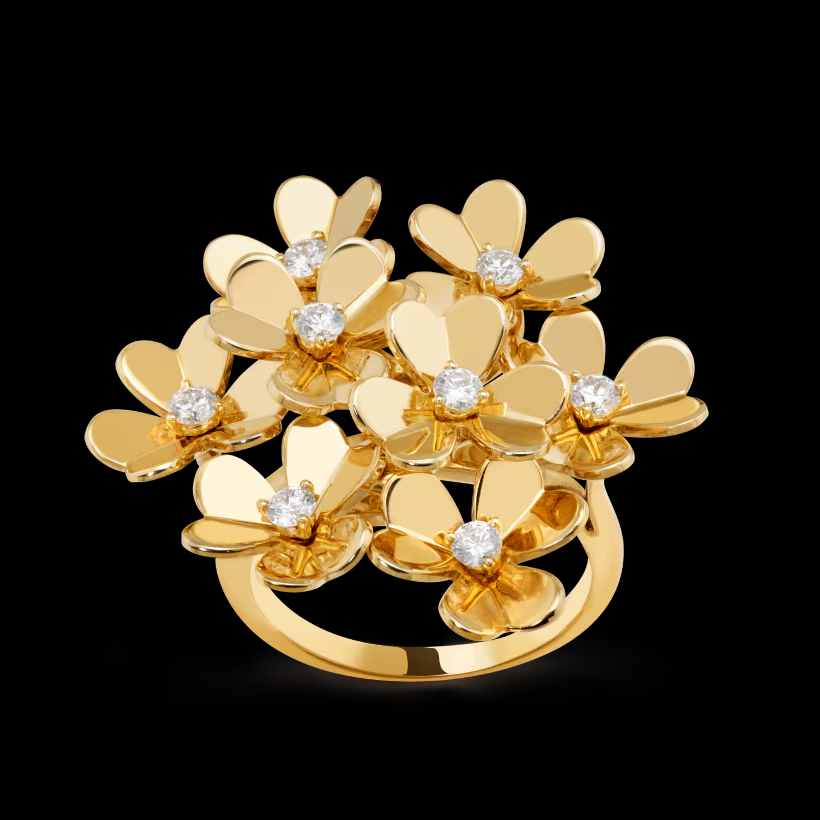 TOP Van Cleef & Arpels Frivole Ring With 8 flowers-Gold