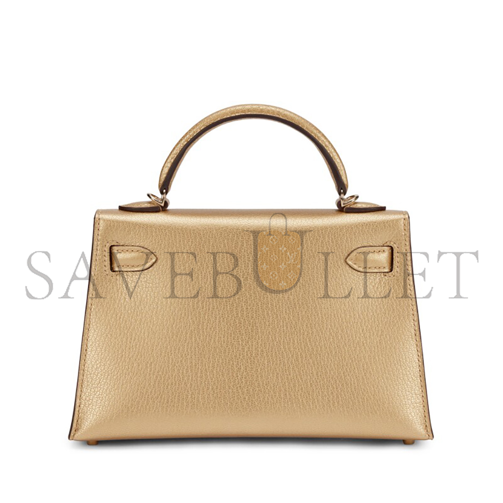 HERMÈS CHAMKILIGHT METALLIC MINI KELLY II PERMABRASS HARDWARE (19*12*5.5cm)