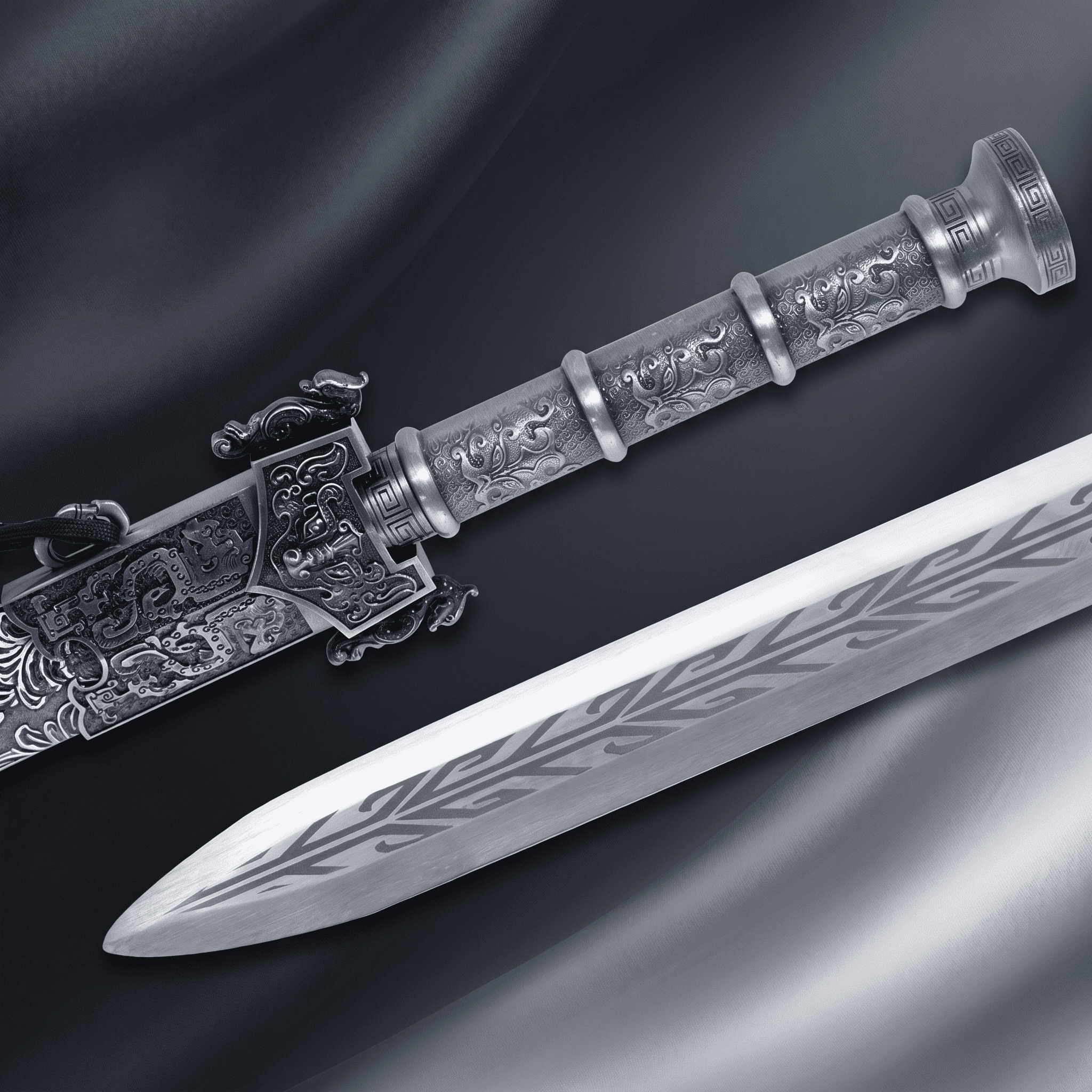 Dragon-Mounted Long Sword – Unsharpened Chinese Collectible (Non-Weapon)