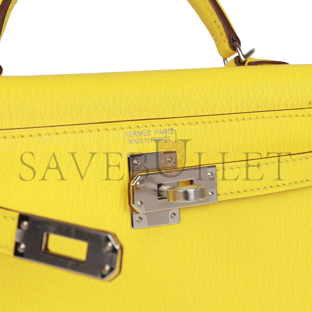 HERMES MINI KELLY CHÈVRE PALLADIUM HARDWARE (19*12*5.5cm)