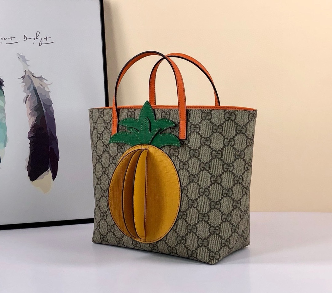 TOP GUCCI Pineapple Portable Tote Bag - 21x20x10cm