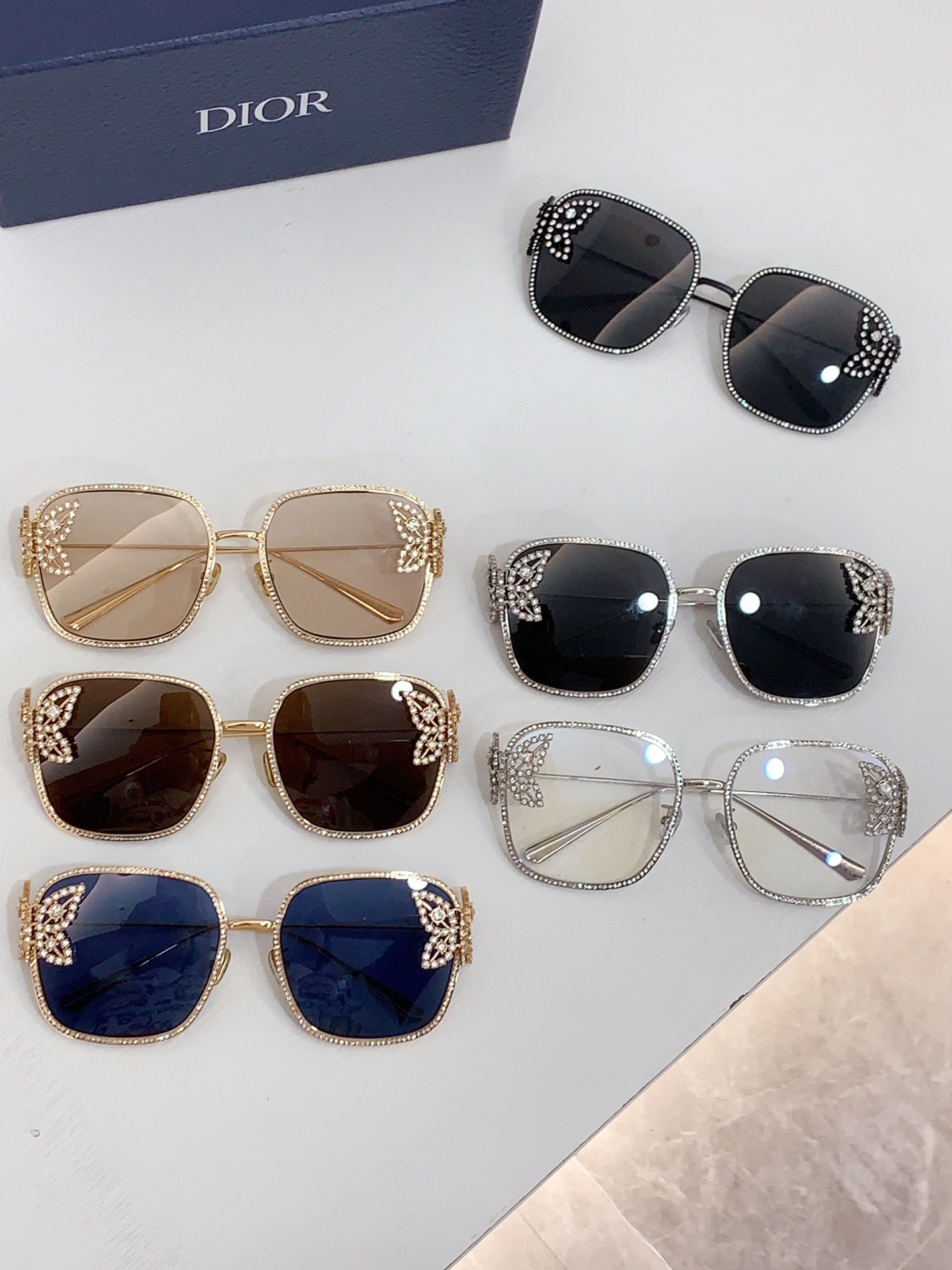 TOP Christian Dior Diamond Butterfly Sunglasses - 6 Color