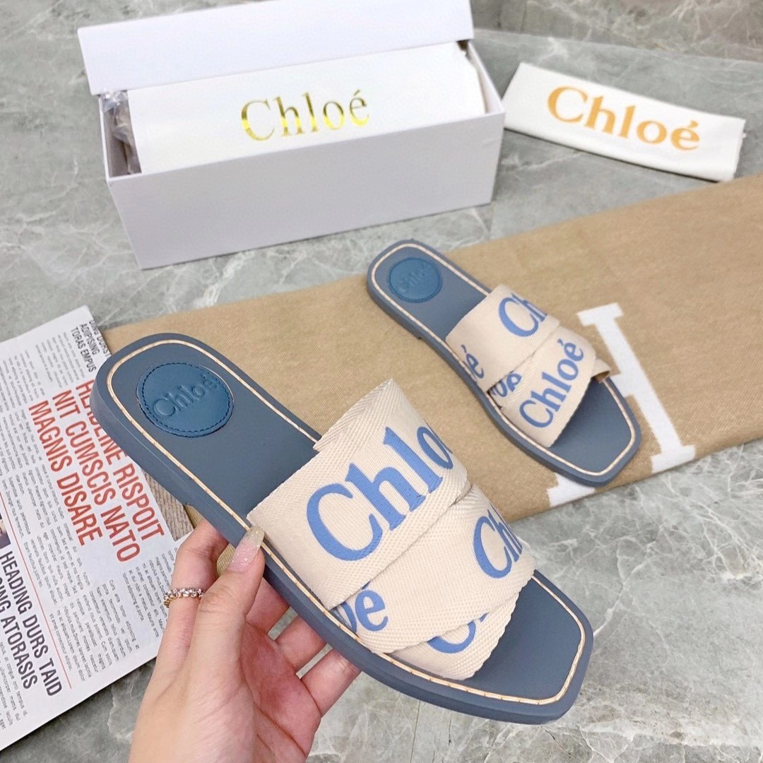 Chloe Woody Flat Mule Slide Sandals (Replica)