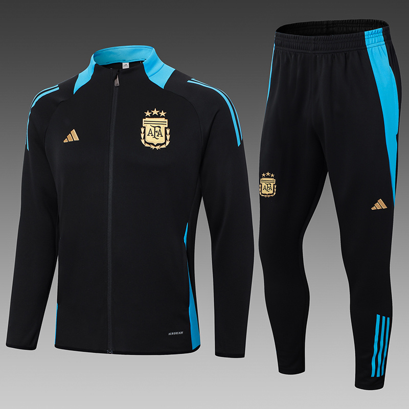 2024-25 Argentina  Black Football Half Pull Training Suit