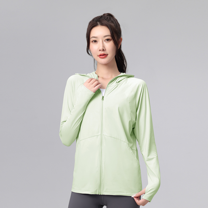 Womens Track Zip Up Cropped Hoodie UPF 50+ Sun Protection