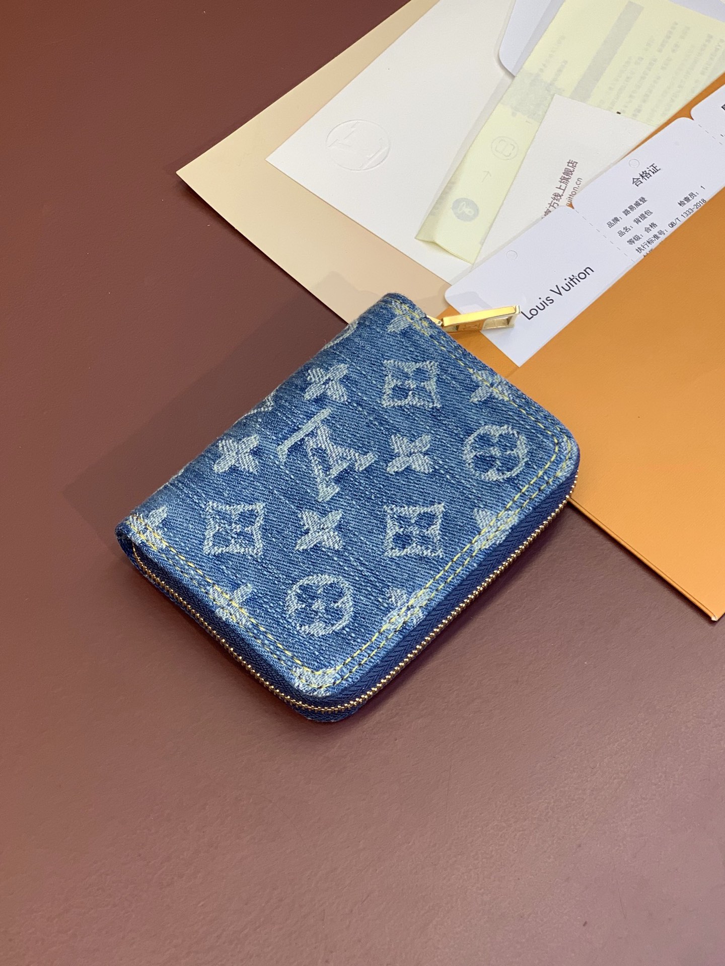 TOP Louis Vuitton LV Zippy Wallet 11x8.5x2cm - Monogram Denim Blue