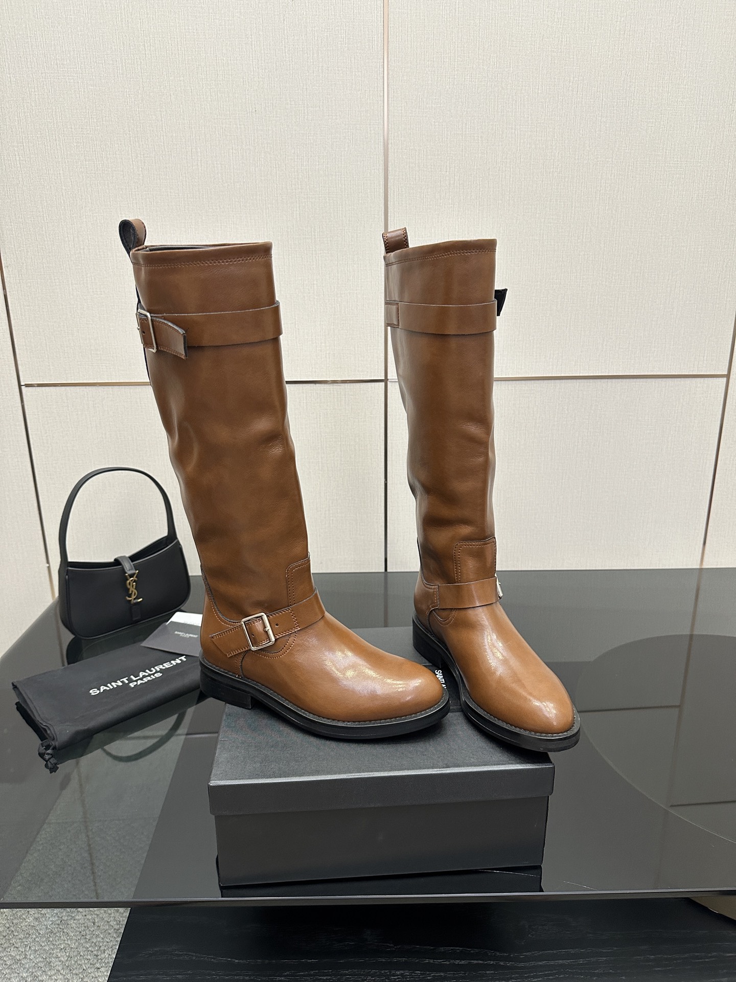 TOP Yves Saint Laurent YSL Long Boots Calfskin - 3 Colors